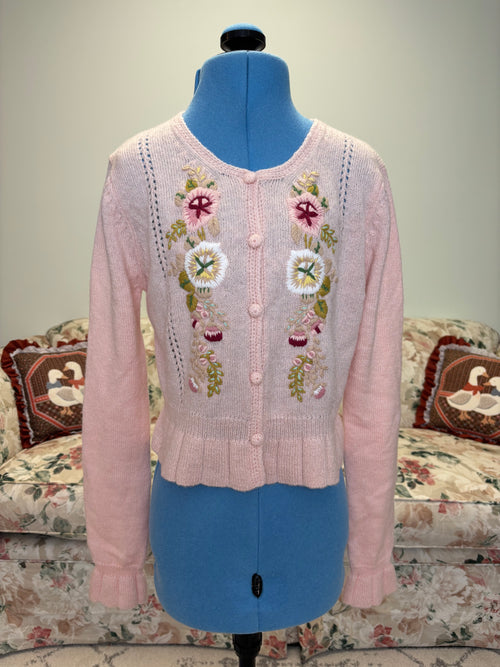 {Lacemade Collection} Floral Sweater With Buttons