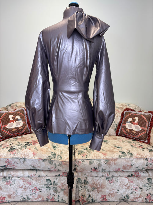 {Syren} Latex Bow Shirt